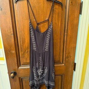 Free People Black Embroidered Midi Dress